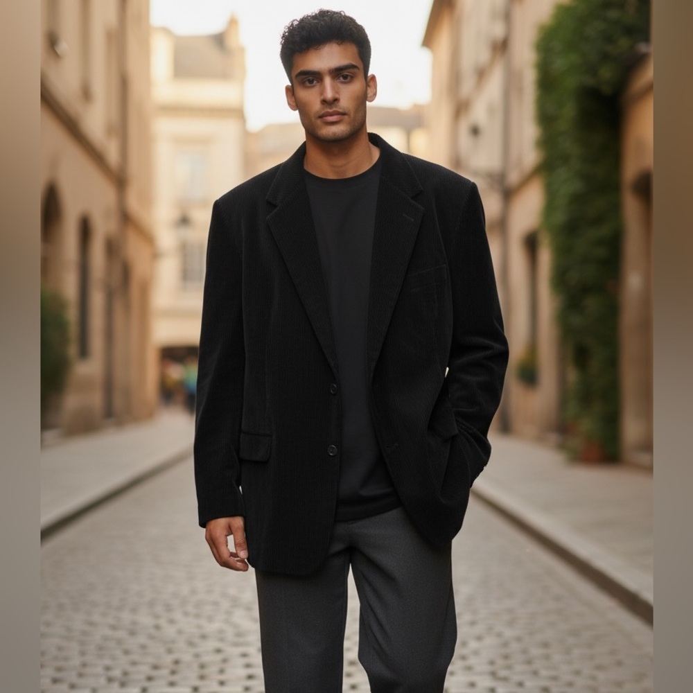 Stafford Black sport Corduroy blazer size men’s 46L box 2